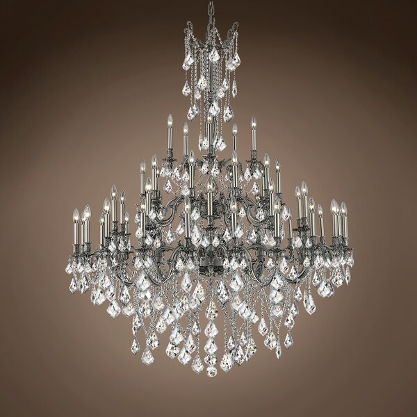 Joshua Marshal Versailles 45 Light Led 54 Pewter Chandelier w/Clear Asfour Crystals" 701580-052